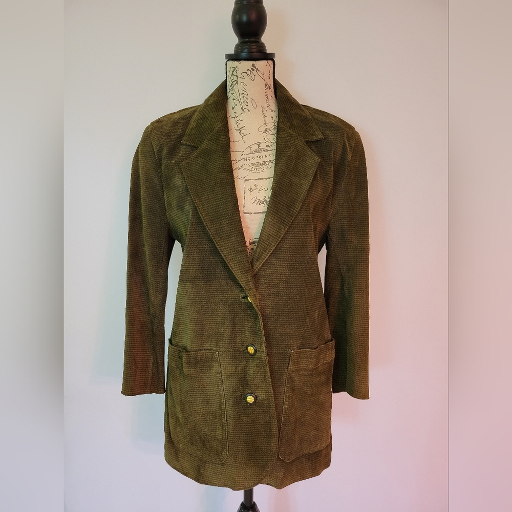 The Limited Genuine Suede Dark Green Blazer Women's Size S